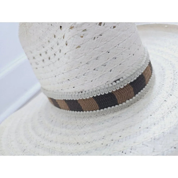 JA Miller CO Straw Woven Feather Rodeo Cowboy Cowgirl Rancher Boho Western Hat 7 - Picture 10 of 11